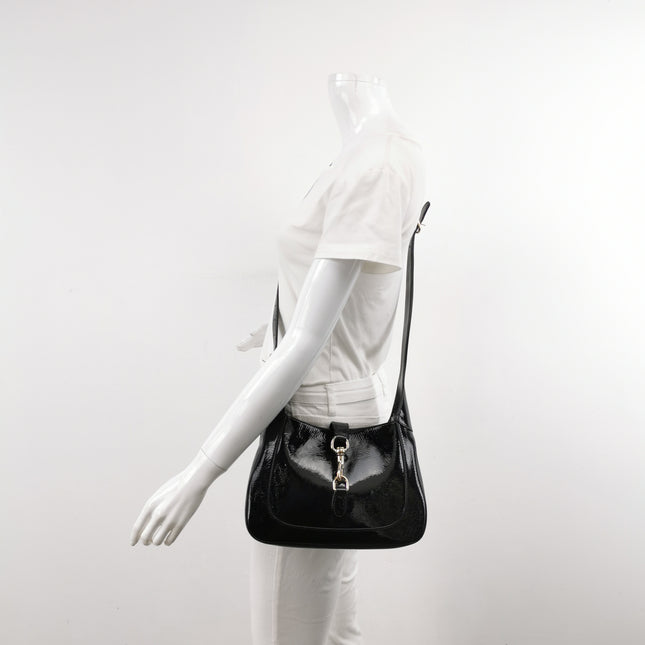 Gucci Jackie 1961 Small Black Patent Leather Shoulder Bag S24