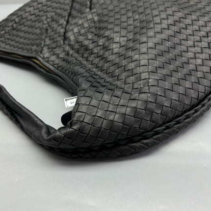 Bottega Veneta Veneta Hobo Maxi Black Leather Pleated 50cm