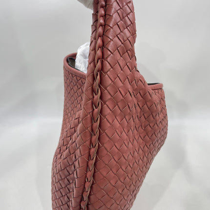 Bottega Veneta Veneta Hobo Medium Brick Red Intrecciato Leather Bag 47cm