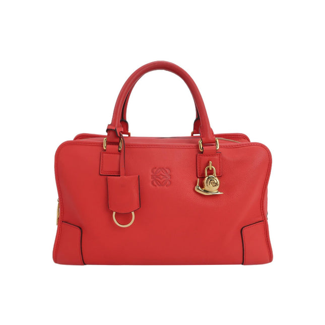 Loewe Amazona 36 Medium Red Leather Snail Lock Gold-tone Hardware