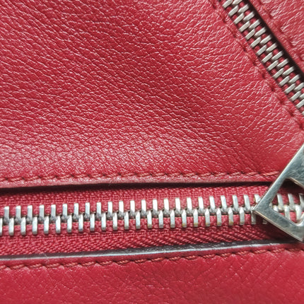 Loewe Puzzle Medium Red Leather with Zipper Crossbody Bag