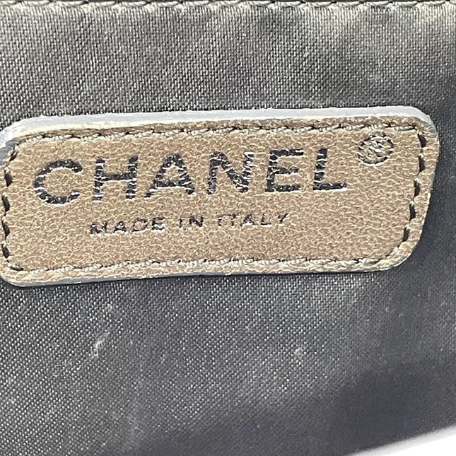 Chanel Ice Cube Chocolate Bar Classic Flap Metallic Silver PVC with Leather