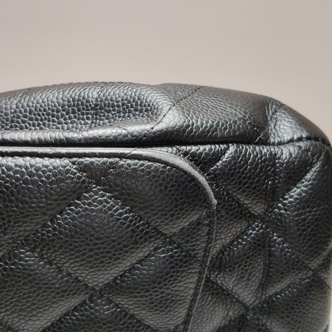 Chanel Classic Flap Jumbo Black Caviar Leather Single Flap 24k Gold Hardware 2008