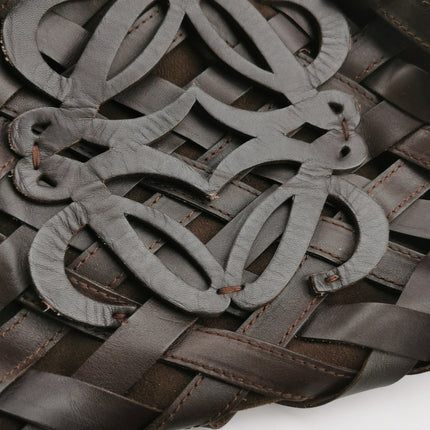 Loewe Amazona 44 in Brown Intrecciato Woven Calfskin Leather Travel Bag