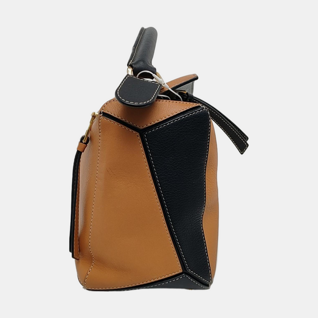 Loewe Puzzle Medium Tricolor Black Yellow Calfskin leather bag