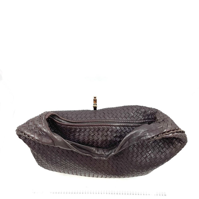 Sold Bottega Veneta Hobo Bag Large Dark Chocolate Brown Lambskin leather 51cm