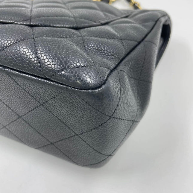 Chanel Classic Flap Jumbo 2009 Black Caviar Leather Single Flap Gold Hardware