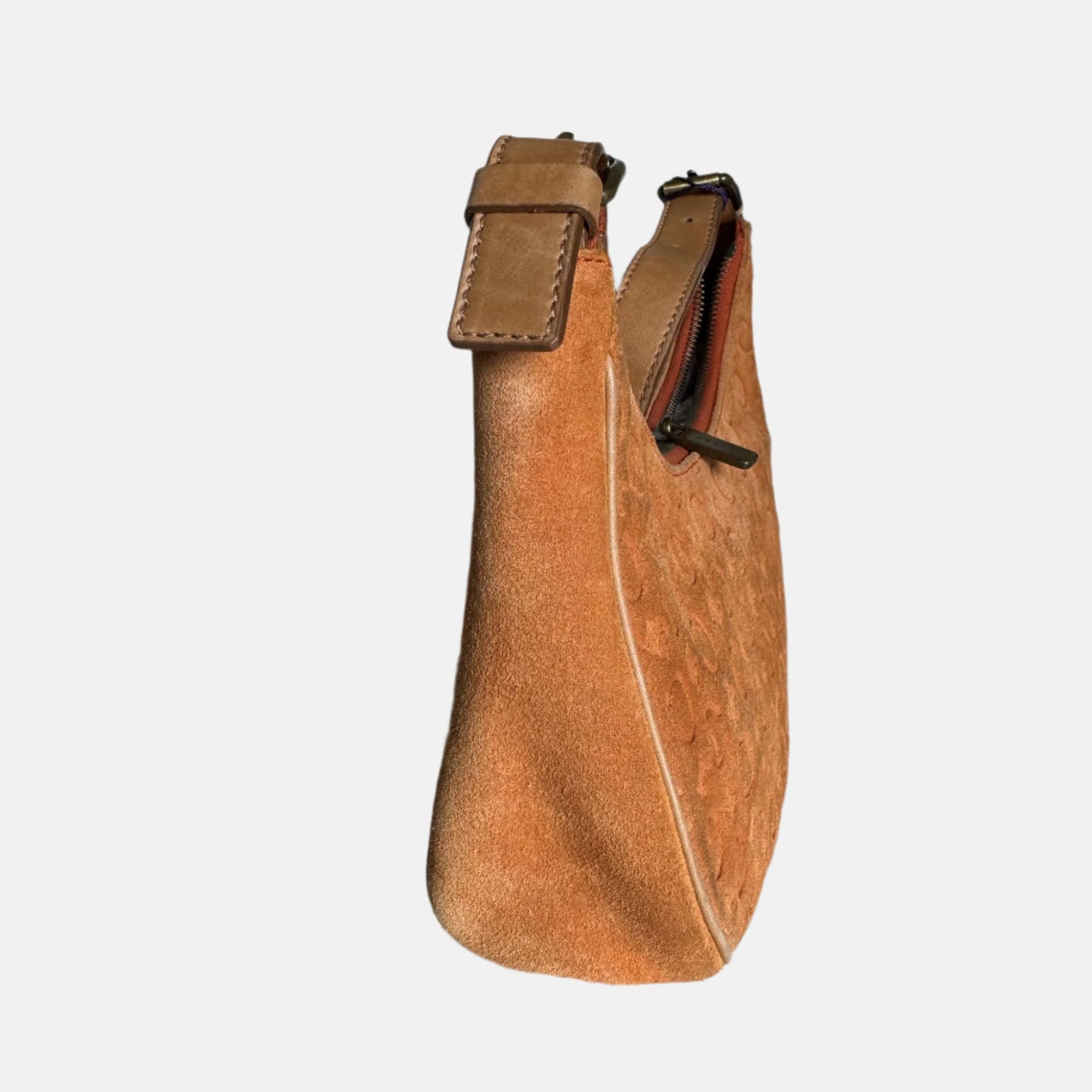 Celine Ava Hobo Pumpkin Camel Suede Leather Shoulder Bag