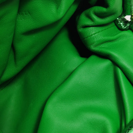 Bottega Veneta Pouch Mini Metallic Green Intrecciato Leather