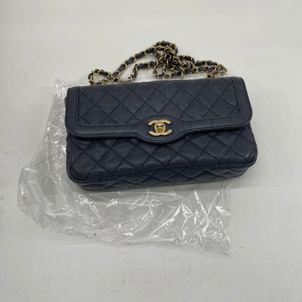 Chanel Paris Limited Small Navy Caviar Leather Gold Hardware 2015-16