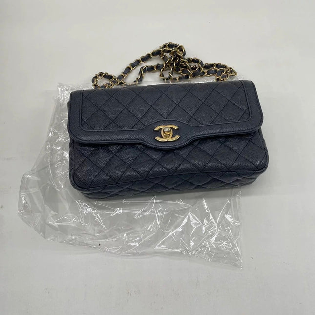 Chanel Paris Limited Small Navy Caviar Leather Gold Hardware 2015-16