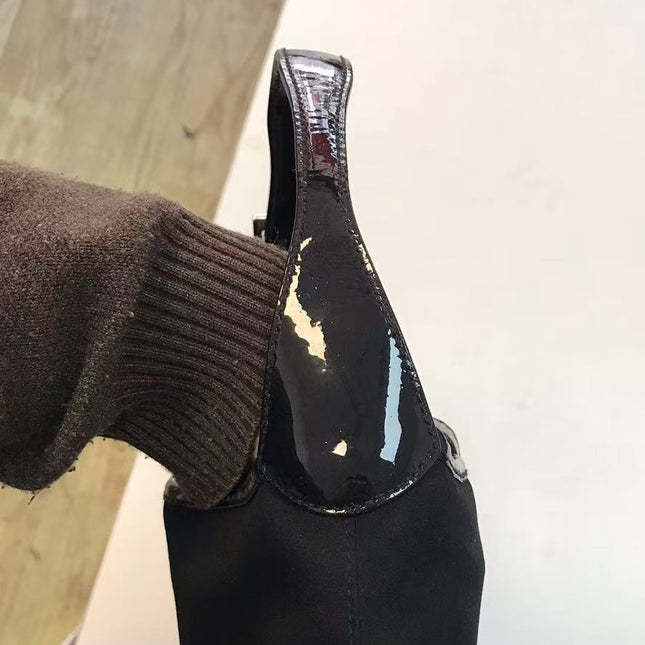 Gucci Jackie Vintage Mini Black Cloth and Patent Leather Handbag