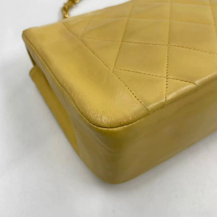 Chanel Diana CC Flap Bag Small Vintage Yellow Lambskin Leather with 24k Gold HW, 1991-1994