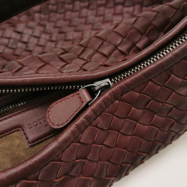 Sold Bottega Veneta Belly Hobo Intrecciato Eggplant Purple Leather Large 50cm