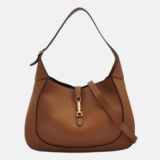 Gucci Jackie 1961 Caramel Tan Large Shoulder Bag with Strap-Luxbags