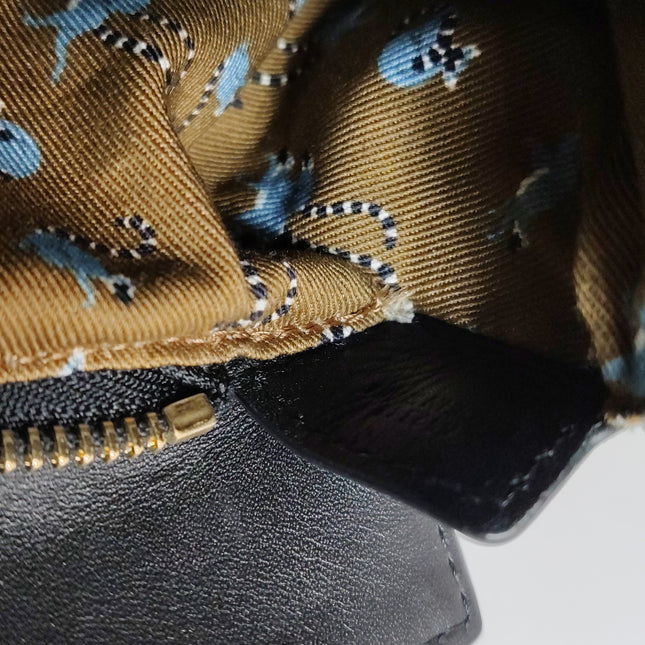 Loewe x Suna Fujita Lemur Puzzle Edge Small Black Leather Crossbody Bag