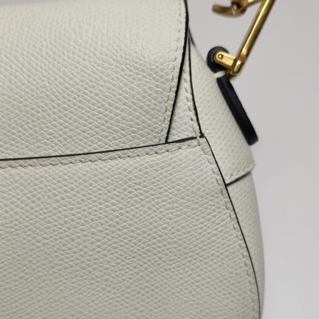 Dior Saddle bag white grain leather mini size
