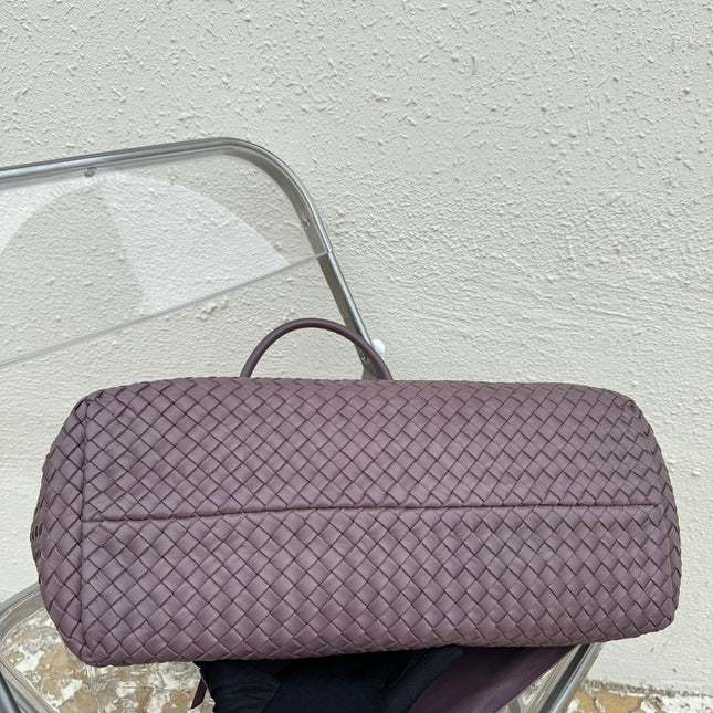 Sold Bottega Veneta Cabat Large Intreccio Leather Tote Bag Dark Lavender Purple 40-43cm