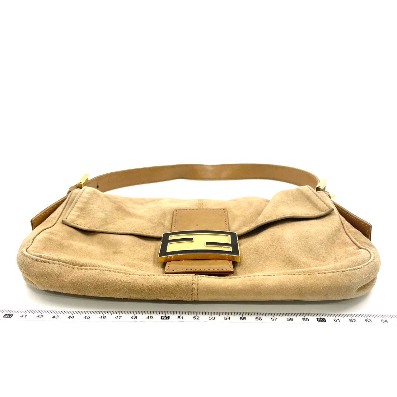 Fendi Baguette Light Camel Brown Suede Leather Shoulder Bag