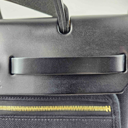 Hermes Herbag 31 Black Canvas Gold Hardware Crossbody Bag