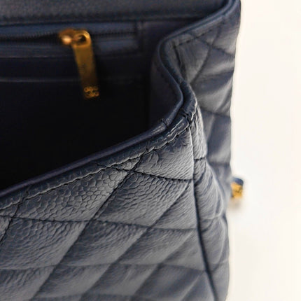 Chanel Paris Limited Medium Navy Caviar Leather Gold Hardware 2015-16