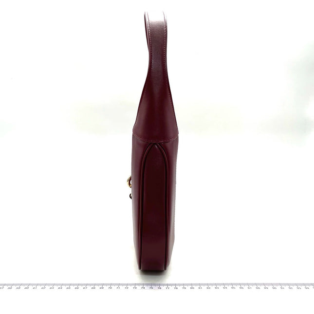 Sold Gucci Jackie 1961 Small Ancora Red Burgundy Leather Shoulder Bag Clasp S24 No Strap
