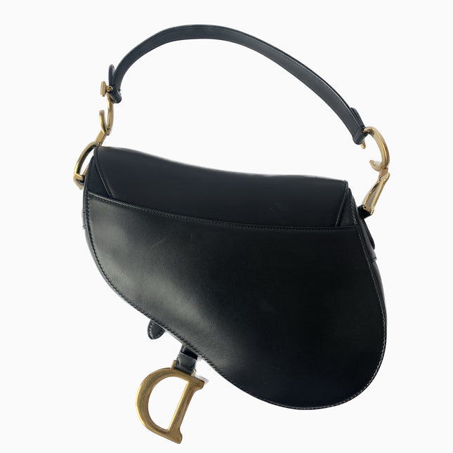 Sold Dior Saddle Medium leather Black Smooth Leather