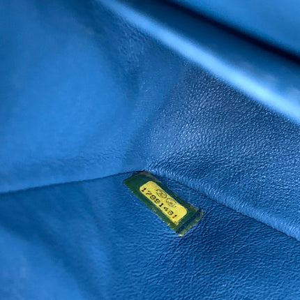 Chanel Timeless Classic Flap Medium Light Blue Caviar Leather Silver Hardware