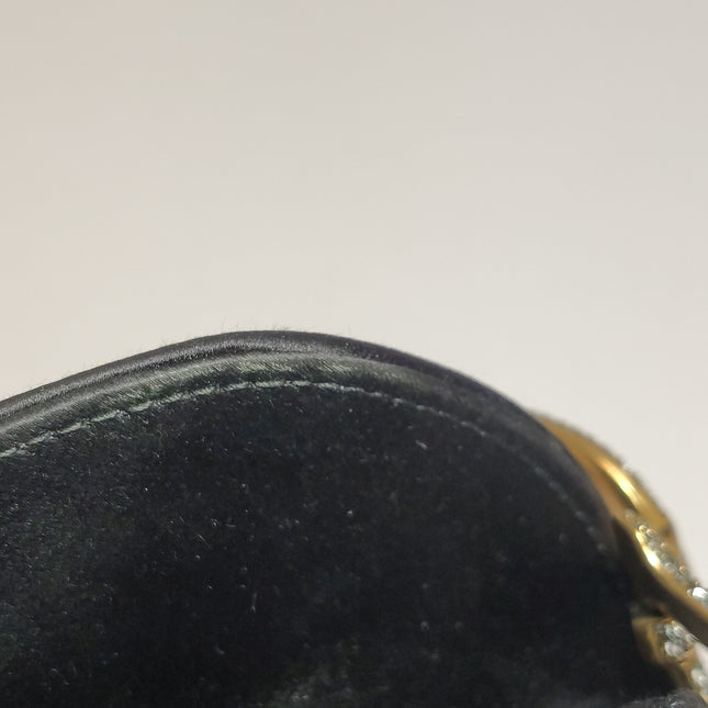 Dior Saddle Mini Silk Handbag Black with crystals