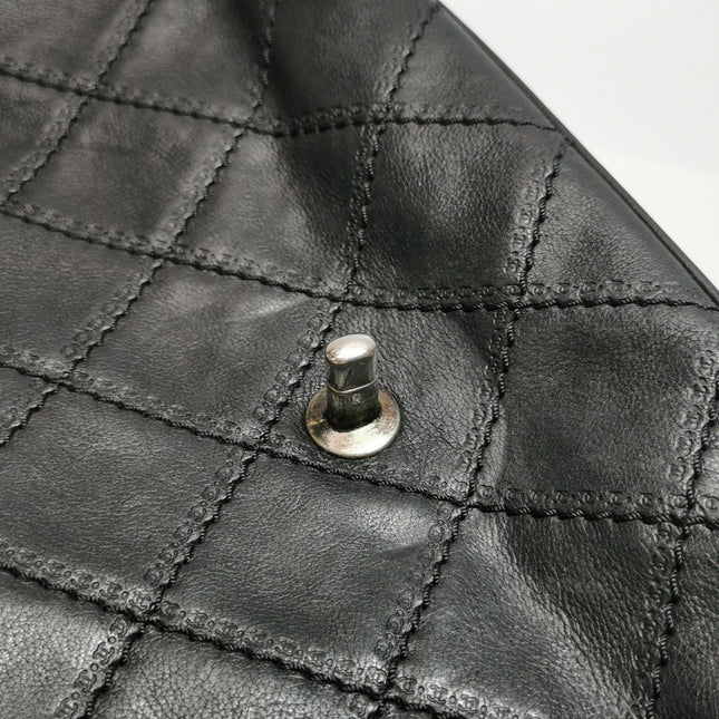 Chanel 2013 Paris-Edinburgh Large Black Flap Calfskin Leather Shoulder Bag