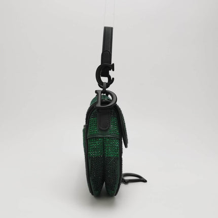 Sold Dior Saddle Mini 2019 Black and Green Beaded Shoulder Bag