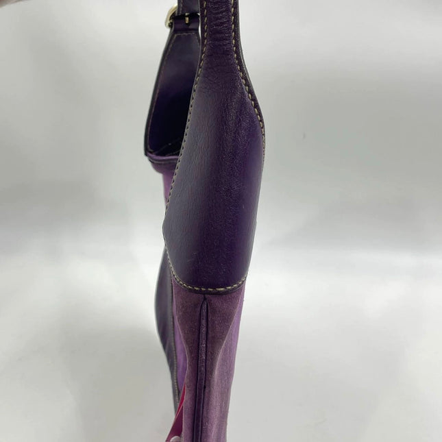 Gucci Jackie Vintage Large Purple Suede Leather Ringlets Decoration