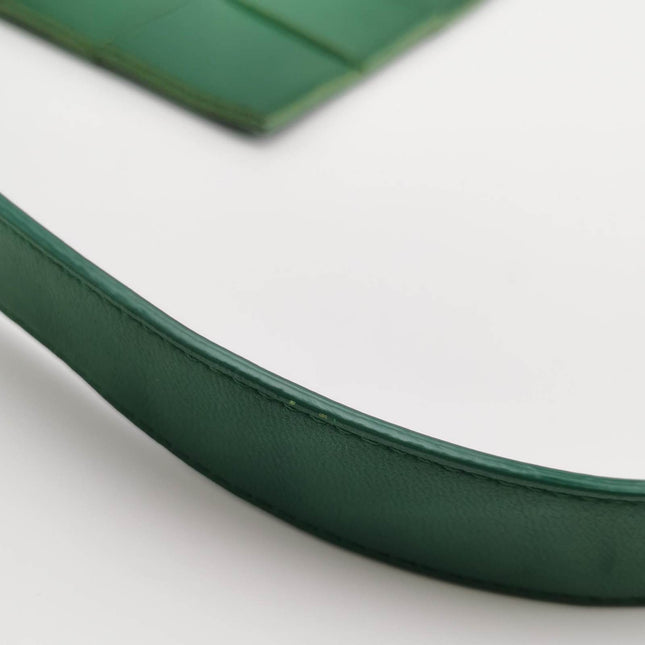 Sold Bottega Veneta Cassette Green Leather Crossbody Bag