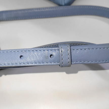 Lady Dior Mini Blue Cannage Lambskin Silver Hardware Crossbody Handbag