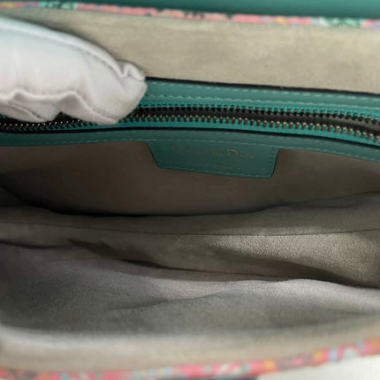 Dior In Lights Saddle Medium Multicolor Beads and Calfskin Leather Shoulder Bag