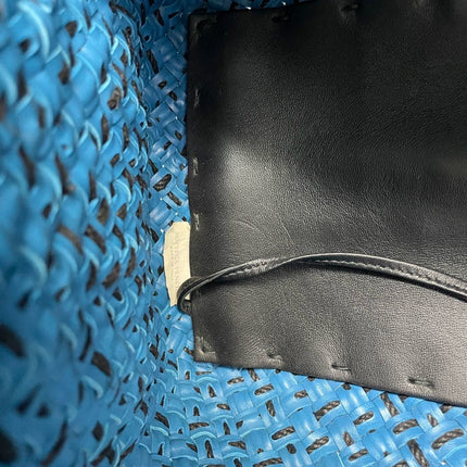 Bottega Veneta Cabat Tote Intreccio Leather Navy and Black 42cm