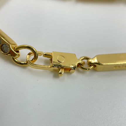 Celine Bracelet Vintage Gold Plated Crystals Embellished Gold Bar Links