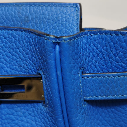 Hermes Birkin 30 Bleu Hydra T7 Togo Calfskin Leather Silver-tone Palladium Hardware 2012