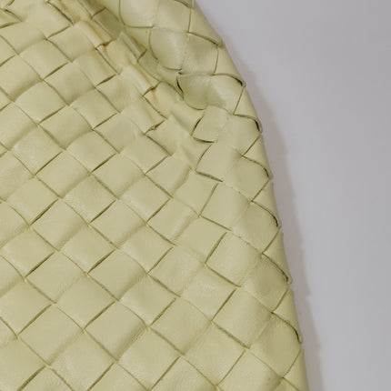 Bottega Veneta Hop Large Leather Pale Cream Yellow Hobo Bag