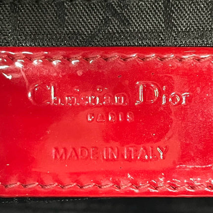 Lady Dior Patent Leather Red Mini handbag with gold hardware