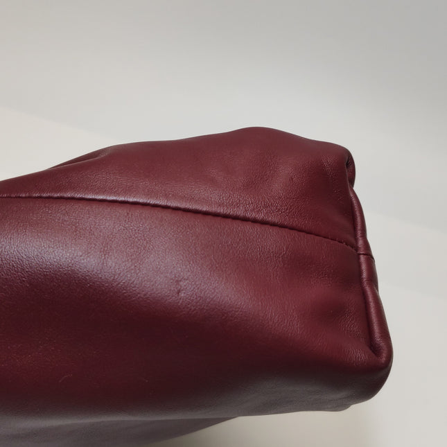 Bottega Veneta Pouch Calfskin Leather Burgundy Large