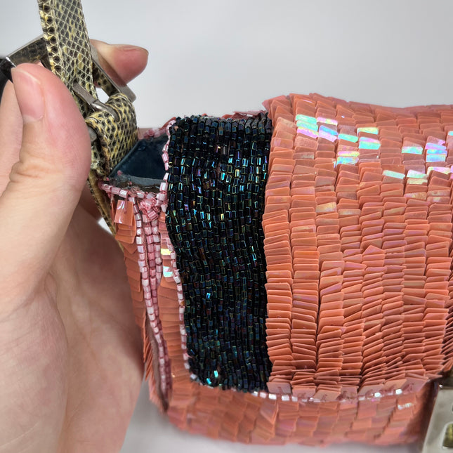 Sold Fendi Baguette Pink Glitter sequins
