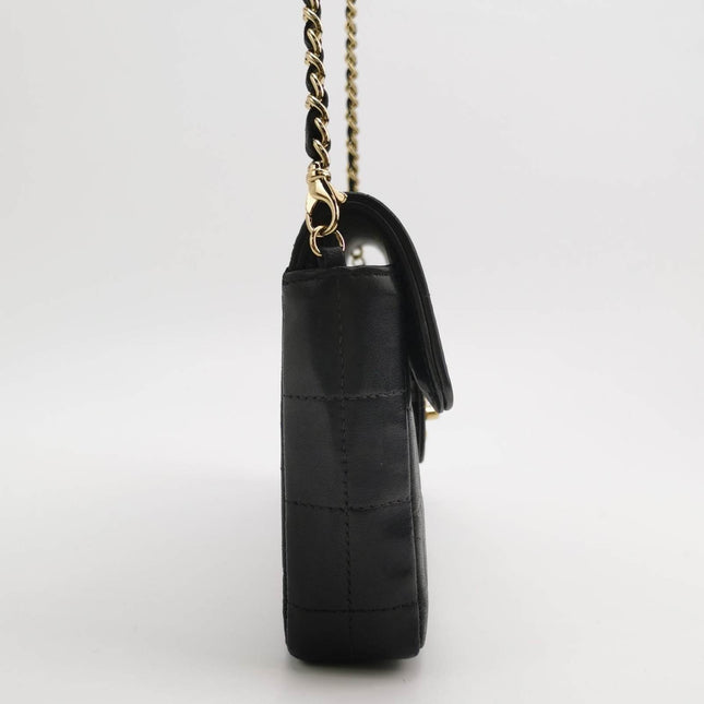 Chanel East West Chocolate Bar Black Leather