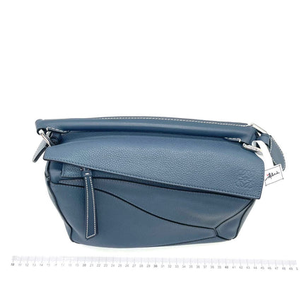 Loewe Puzzle Small Navy Grained Calfskin Leather Bag