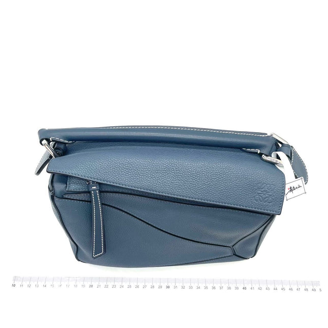 Loewe Puzzle Small Navy Grained Calfskin Leather Bag