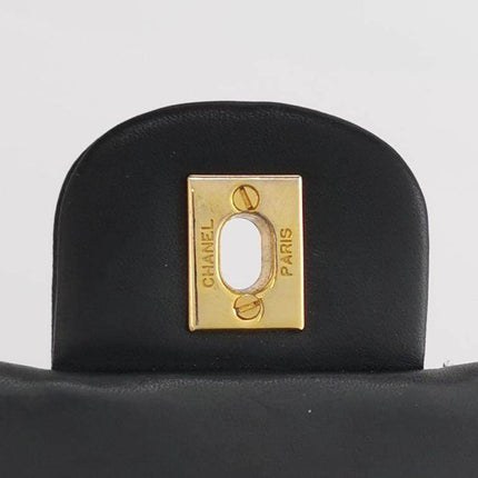 Sold Chanel Classic Flap Vintage Black Lambskin Leather with 24k Gold Hardware