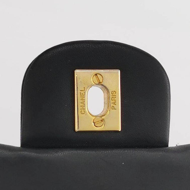 Sold Chanel Classic Flap Vintage Black Lambskin Leather with 24k Gold Hardware