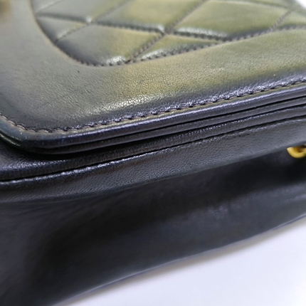 Chanel Diana CC Flap Bag Medium Vintage Black Lambskin Leather with 24k Gold HW, 1991-1994