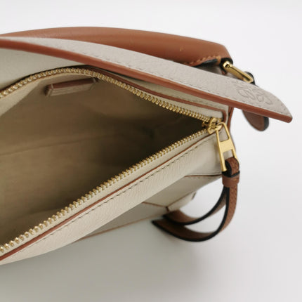 Loewe Puzzle Mini Tricolor Grey Calfskin Leather Crossbody Bag