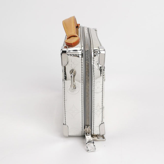 Louis Vuitton Soft Trunk Silver Patent Leather Monogram Crossbody Bag